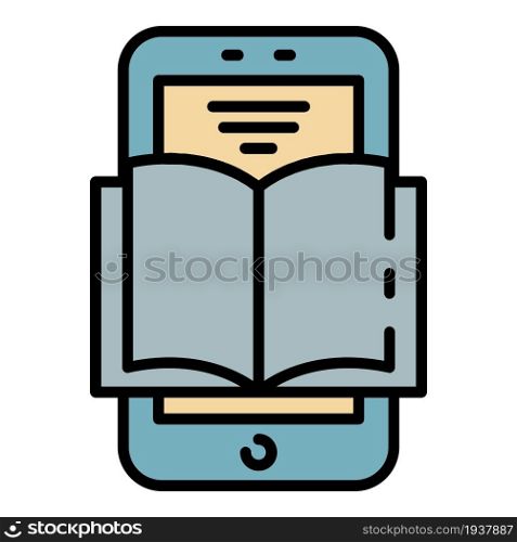 Interactive learning icon. Outline interactive learning vector icon color flat isolated. Interactive learning icon color outline vector