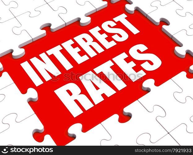 . Interest Rate Puzzle Showing Investment Or Borrowing Percent