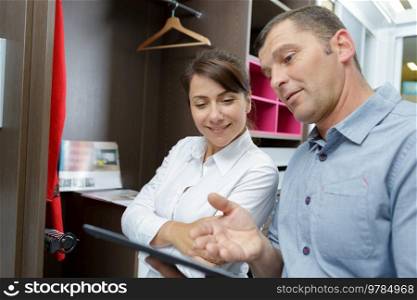 interested couple shopping in a store