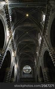 Interior and ceiling of Cathedral of Siena.