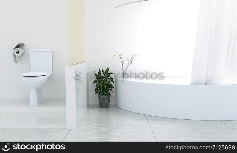 Interior background of bath room ,3D rendering