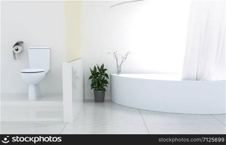 Interior background of bath room ,3D rendering