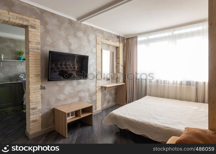 Interior bedroom one-bedroom apartment