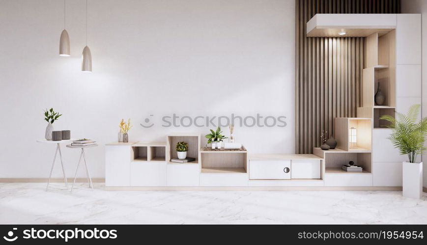 Interior, Cabinet in modern empty room on Livingroom. 3d rendering