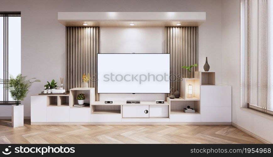 Interior, Cabinet in modern empty room on Livingroom. 3d rendering