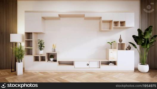 Interior, Cabinet in modern empty room on Livingroom. 3d rendering