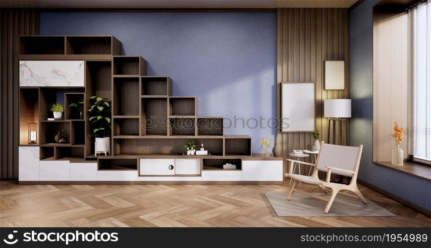 Interior, Cabinet in Modern empty room on Livingroom. 3d rendering