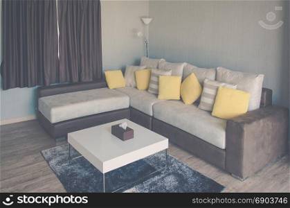 Interior decoration, living room sofa Vintage tone.