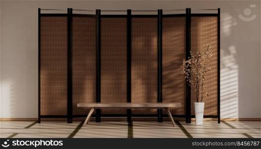 interior design,cleaning minimalist room japan style. 3D rendering