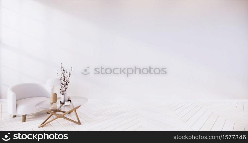 interior design has a armchair on empty room japanese design,3D rendering