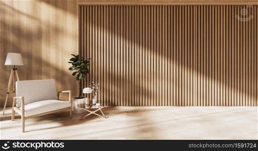interior design has a armchair on empty room japanese design,3D rendering