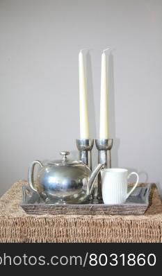 Interior design: Serving tray and silver accessoiries