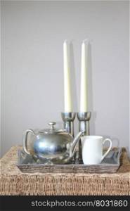 Interior design: Serving tray and silver accessoiries