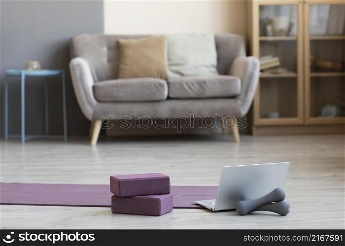interior design with yoga mat floor