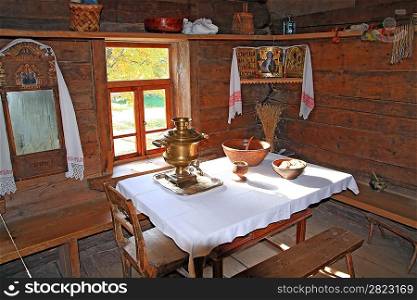 interior in rural wooden house