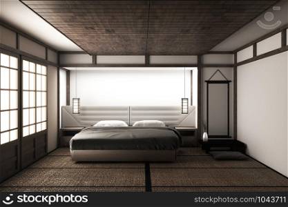 Interior Luxury modern Japanese style bedroom mock up, Designing the most beautiful. 3D renderin