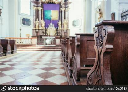 Interior of a baroque church in Austria