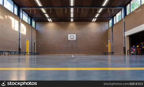 Interior of a gym at school, old gym in Holland
