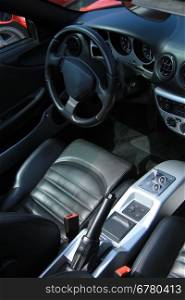 Interior of a luxury Italian sports car