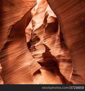 Interior of Antelope Canyon, woderful orange waves made of stone