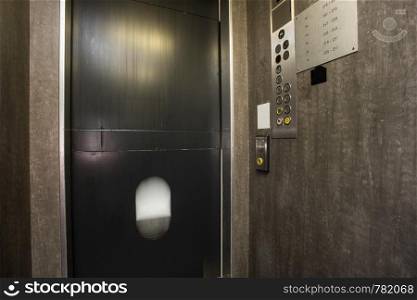 Interior of buttons in elevator. Inside the elevator floor selection buttons. movement in the lift. Interior of buttons in elevator. Inside the elevator floor selection buttons. movement,