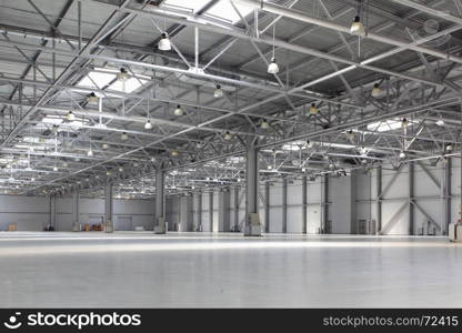 Interior of empty warehouse