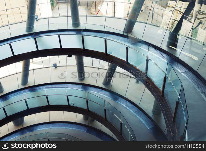 Interior of futuristic modern office building