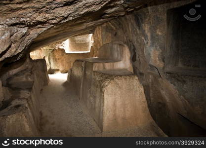 Interior of Kenko Cave Temple. An Inca temple near Cuzco in Peru