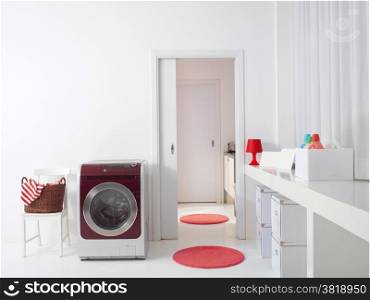 Interior of luxury laundry room