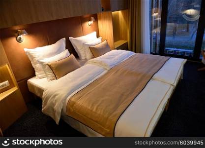 Interior of modern comfortable hotel room