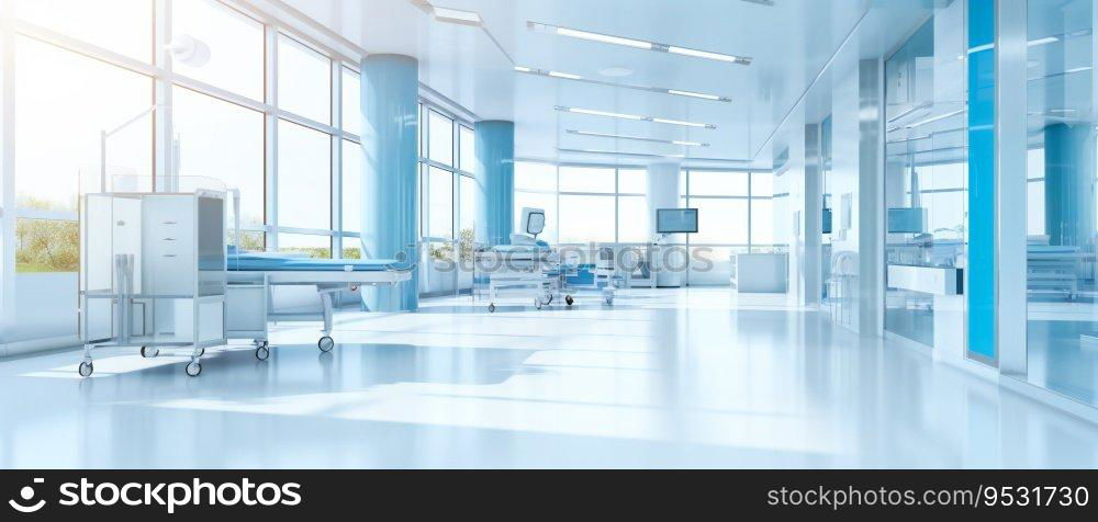 Interior of modern hospital, abstract medical background