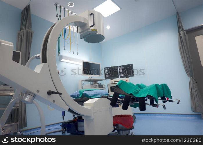 Interior of operating room in modern clinic,operating room with modern equipment.