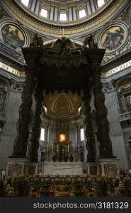 Interior of Saint Peter&acute;s Basilica, Rome, Italy.