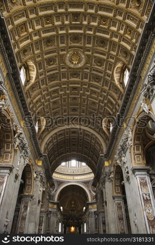 Interior of St. Peter&acute;s Basilica in Rome, Italy.