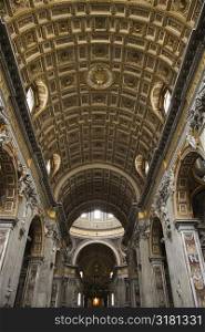 Interior of St. Peter&acute;s Basilica in Rome, Italy.