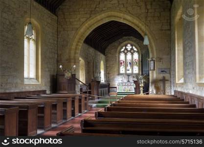 Interior of Stanway church, Cotswolds, Stanway, Gloucestershire, England.