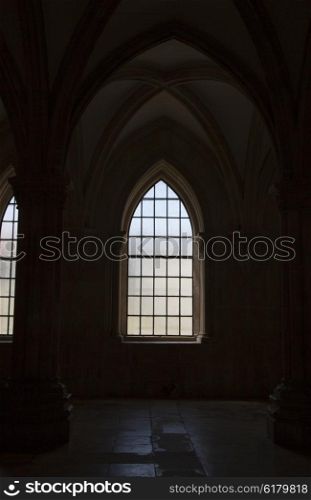Interior of the Alcobaca Monastery. This monastery was the first Gothic building in Portugal.