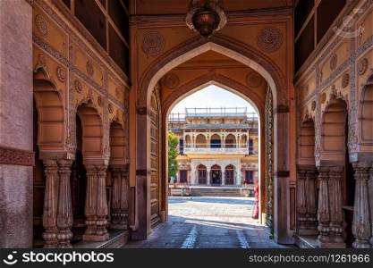 Interior of the City Palace in Jaipur, Rajastgan, India.