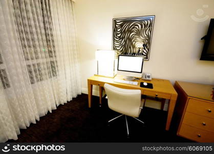 Interior of the modern living room with furniture