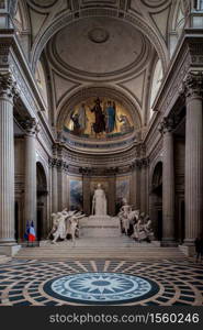 Interior of The Pantheon (Pantheon) in Paris, France