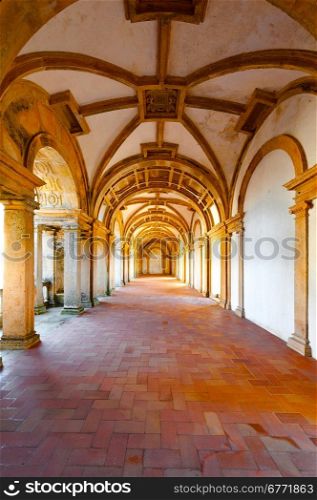 Interior of the Templar Castle in the Portugal City of Tomar