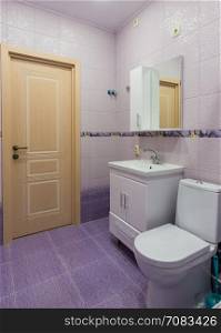 Interior of toilet room