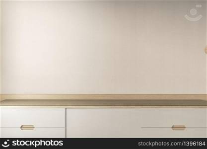 interior poster mock up scene top table cabinet Tv wooden. 3D rendering