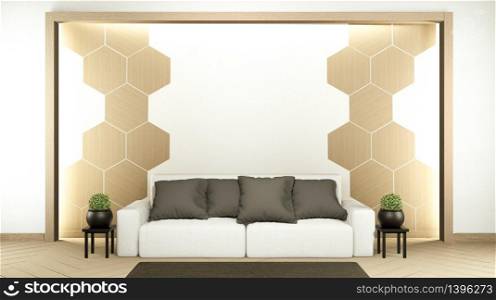 Interior scene mock up with sofa and decoration on room minimalism. 3D rendering