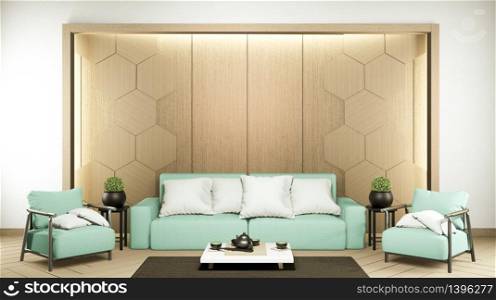 Interior scene mock up with sofa and decoration on room minimalism. 3D rendering