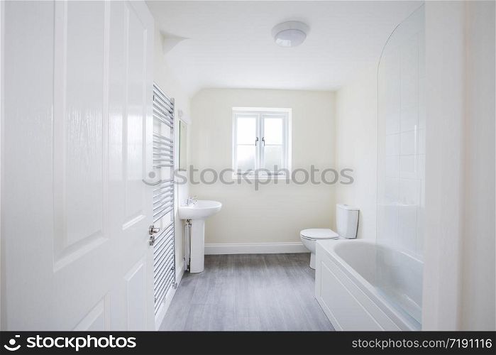 Interior View Of Beautiful Bathroom In New Family House
