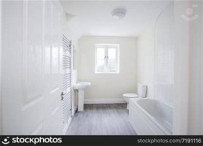 Interior View Of Beautiful Bathroom In New Family House