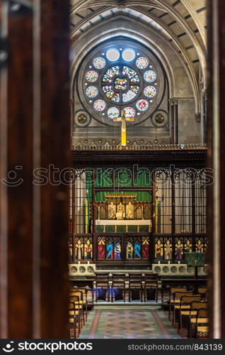 Interior view of Church of Maria building in Beyoglu,Istanbul,Turkey.25 July 2019