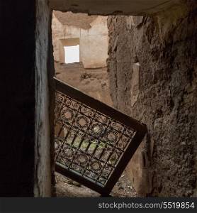Interior view of ruin Kasbah, Telouet, Ouarzazate, Morocco