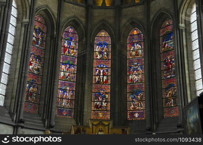 Interior view of St. Martin&rsquo;s Cathedral, also called St. Martin&rsquo;s Church, Ypres, Belgium, Europe